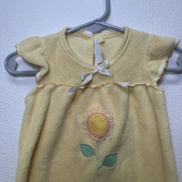 3 Mos Health Tex Vintage 1970’s Baby Jumper Yellow Flower Terry Cloth - Picture 3 of 7